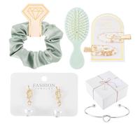 WADORN Juego de 7 piezas de regalos de propuesta de dama de honor, regalos de despedida de soltera, incluye caja de regalo, pinzas de cocodrilo, aretes, peines, corbatas para el pelo, tarjetas de