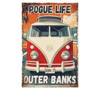 WADORN Outer Banks Pogue Life - Letrero de metal vintage de 7.9 x 11.8 pulgadas, con citas de la vida, carteles de metal retro divertidos para pared, decoración para el hogar, garaje, hombre, cueva,
