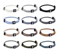 WADORN Pulsera de cruz de 12 colores para hombres y mujeres, joyería cristiana ajustable, cuerda religiosa, Jesús, WWJD, Dios, pulsera hecha a mano, cuerda tejida para eventos de iglesia, regalo
