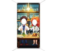 WADORN Scientists Doing Experiments - Cartel fotográfico con temática científica, fondo de fotografía científica para múltiples ocasiones, 70.9 x 35.4 pulgadas, colorido, poliéster