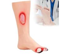 WADPP Modelo de Úlcera de Pie Diabético para Enseñanza Médica, Maniquí de Pierna Realista para Entrenamiento de Enfermería con Gangrena y Úlceras Profundas, Modelo Anatómico de Podología