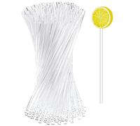 WADY 100 palitos acrílicos transparentes, de 6 pulgadas, reutilizables para tartas, redondos, acrílicos, para hacer galletas, cupcakes, postres, chocolate (15,2 cm)