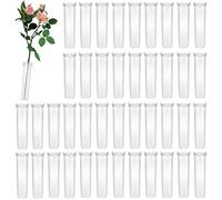 WADY 42 tubos de ensayo de flores, agua de plástico reutilizable con tapa, viales de tubo de agua florales transparentes para mantener las plantas y flores frescas, arreglos de flores para arreglos de