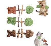 WADY Fixes Cat Dental Health Natural Creative Fishbone Cat Dental Chew Toy Fix Your Cat's Dental Health, Natural Fishbone Cat Dental Toy, Interactive Kitten Chew Playthings, Durable Feline Tooth Care