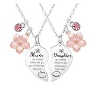 Waeceip 2 collares a juego para mamá e hija, collares para mamá e hija, regalos para el día de la madre, regalos de hijas, regalo de joyería para madre, regalo de Navidad y cumpleaños