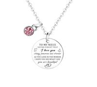 Waeceip Collar de sobrina con dije para sobrina, regalo de cumpleaños con texto en inglés "I Love You", para mujer, cumpleaños, graduación, Navidad, regalos de tía