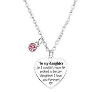 Waeceip Collar para hija con texto en inglés «To My Daughter Gifts from Mum Dad I Love You» Regalos para hijas, regalo de Navidad, cumpleaños para hijas adultas, idea de regalo, collar con colgante de