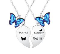 Waeceip Regalos de mariposa para mamá, collares a juego para mamá e hija, collares para mamá e hija, regalos para el día de la madre, regalo para mamá, mamá, Navidad, regalo de cumpleaños
