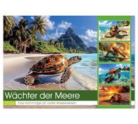 Wächter der Meere (Wandkalender 2026 DIN A2 quer), CALVENDO Monatskalender: Tauchen Sie ein in die faszinierende Welt der Meeresschildkröten. Dieser ... stille Kraft dieser uralten Meeresbewohner.