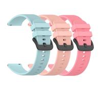 Waekethy 20mm Correas para Garmin Bounce 2/Bounce, Correas de Reloj de Silicona para niños Transpirables Pulsera Compatibles con Xplora X6 Play/X6 Pro/Cosmo jrtrack 5 (Azul claro + rosa claro + rosa)