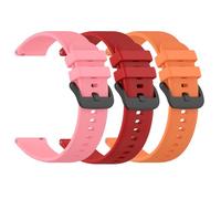 Waekethy 20mm Correas para Garmin Bounce 2/Bounce, Correas de Reloj de Silicona para niños Transpirables Pulsera Compatibles con Xplora X6 Play/X6 Pro/Cosmo jrtrack 5 (Rosa + rojo + naranja)