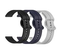 Waekethy Correas para Amazfit GTS 4/GTS 4 Mini/GTS 2/GTS 2 Mini/GTS 3, Silicona Correa Reloj 20mm para Amazfit Bip 3 Pro/Bip 3/Bip S/Bip U Pro (Negro+Azul+Gris)