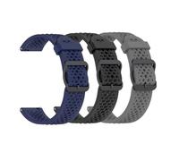 Waekethy Correas para Amazfit gts 4 mini, Correa Reloj 20mm Silicona Transpirable Pulsera Compatible con Garmin Vivoactive 5/Vivoactive 3, Forerunner 55 165 245 645 Smartwatch (Azul+negro+gris)