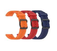 Waekethy Correas para Amazfit gts 4 mini, Correa Reloj 20mm Silicona Transpirable Pulsera Compatible con Garmin Vivoactive 5/Vivoactive 3, Forerunner 55 165 245 645 Smartwatch (Naranj rojo+azul)
