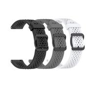 Waekethy Correas para Amazfit gts 4 mini, Correa Reloj 20mm Silicona Transpirable Pulsera Compatible con Garmin Vivoactive 5/Vivoactive 3, Forerunner 55 165 245 645 Smartwatch (Negro+blanco+gris)