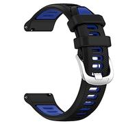 Waekethy Correas para Garmin Venu/Venu sq/Venu sq2/Venu 2 plus, 20mm Silicona Pulseras de Repuesto Compatible con Vivoactive 3/Approach S40/Forerunner 245/645 Music (Negro-azul)