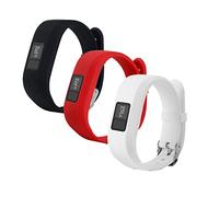 Waekethy Correas para Garmin vivofit 3, Silicona Correas para relojes Repuesto Pulsera Compatible con Garmin vivofit 3 (Negro + rojo + blanco)