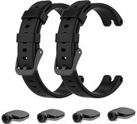 Waekethy pack of 2 Correas para Garmin Lily, Ajustable Silicona Suave Correa Reloj Deporte Smartwatch Reemplazo Pulsera Compatible con Garmin Lily (Negro)