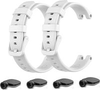 Waekethy pack of 2 Correas para Garmin Lily, Ajustable Silicona Suave Correa Reloj Deporte Smartwatch Reemplazo Pulsera Compatible con Garmin Lily (Blanco)