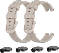 Waekethy pack of 2 Correas para Garmin Lily, Ajustable Silicona Suave Correa Reloj Deporte Smartwatch Reemplazo Pulsera Compatible con Garmin Lily (Caqui)