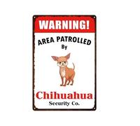 Waening Area - Cartel de metal vintage con diseño de Chihuahua patrullada de aspecto vintage para bar, cafetería, 8 x 12 pulgadas