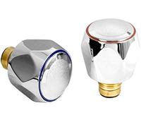 Wärmer System Grifo estándar de repuesto para grifo caliente y frío, cabezales de 1/2 pulgada, chapado en cromo, parte superior roja y azul, se vende en pares