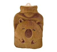 Wärmflasche Capybara Form 1000ml - Langanhaltende Wärmespeicherung, Heißwasserflasche Für Camping Reisen | Plüschjacke; Innenfutter Aus, Rücken Schulter Nacken Beine, Kinder Frauen Männer, Wä