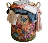 Wäschekorb mit Griffen - gesteppter Boho Wäschekorb | Wäsche Aufbewahrungskorb für Kleidung Hemden Hosen Zuhause Wohnung Schlafzimmer Dorm Farmhaus, Laundry Basket, Clothes Hamper, Storage Bin
