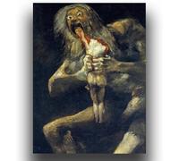 Waeta Rnvzx Arte mural de lienzo de Francisco de Goya Saturno devorando a su hijo Cartel abstracto Grabado de Francisco de Goya para decoración del hogar 40x50cm Sin marco