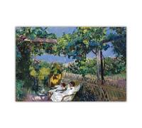 Waeta Rnvzx Joaquín Sorolla Póster Siesta en el jardín Cuadro en lienzo Arte mural moderno Joaquín Sorolla Cuadros Estética para la decoración del hogar 40x60cm Sin marco