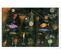 Waeta Rnvzx Paul Klee imprime carteles de magia de peces Pintura mural de lienzo Pintura abstracta 50x70cm