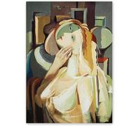 Waeta Rnvzx Póster de Pablo Picasso Pintura abstracta de lienzo The Kiss Arte mural moderno Grabado de Pablo Picasso para decoración del hogar de salón 50x70cm Sin marco