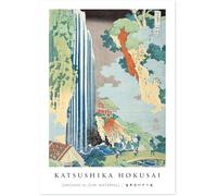 Waeta Rnvzx Pósters japoneses vintage Pintura en lienzo de la cascada Omohan Ai-Zuri Arte abstracto en la pared Katsushika Hokusai Grabado para decoración del hogar 40x60cm Sin marco