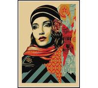 Waeta Rnvzx Shepard Fairey Poster Paz Justicia Mujer Arte de pared abstracto Shepard Fairey Prints Street Art Pintura en lienzo Cuadro para decoración del hogar 60x80cm Sin marco