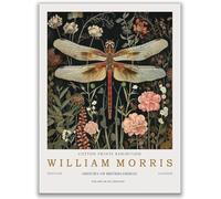 Waeta Rnvzx William Morris Wall Art Vintage Flower Dragonfly Canvas Painting William Morris Poster William Morris Impresiones Para Cuadros De Decoración Del Hogar 50x70cm Sin Marco