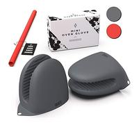 WAFE Guantes de Silicona para Horno. Cubiertas antiquemaduras, tamaño único Que se Adapta a Todos los Protectores de Manos Dobles - Set con Protector para Estante de Horno