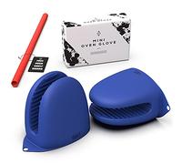 WAFE Guantes de Silicona para Horno. Cubiertas antiquemaduras, tamaño único Que se Adapta a Todos los Protectores de Manos Dobles - Set con Protector para Estante de Horno