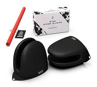 WAFE Guantes de Silicona para Horno. Cubiertas antiquemaduras, tamaño único Que se Adapta a Todos los Protectores de Manos Dobles - Set con Protector para Estante de Horno