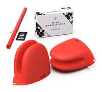 WAFE Guantes de Silicona para Horno. Cubiertas antiquemaduras, tamaño único Que se Adapta a Todos los Protectores de Manos Dobles - Set con Protector para Estante de Horno