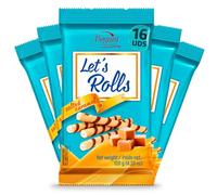 Wafer Rolls Barquillos Rellenos de Crema de Caramelo Salado, Rollitos de Oblea Crujientes (Pack x16 de 120 g) Snack Dulce para Café, Merienda y Postres
