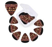 Wafers - Púas de guitarra de chocolate, paquete de 12 púas de celuloide de diferentes grosores con caja de almacenamiento de púas de guitarra, púa de guitarra personalizada para púas de guitarra