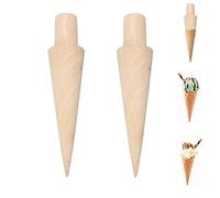 Waffle de Conos de Helado Molde Molde del Cuerno Molde de Crema de Pastelería Rollo Moldes Molde de Cono de Madera Molde de Cono de Helado Moldes con Forma de Cono DIY Herramienta de Cocina 2pcs