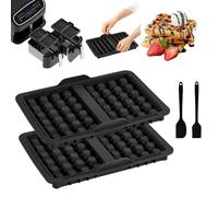 Waffle Insertar Air Fryer Accesorios - 2 Accesorios para Gofres Belgas Compatible con Ninja AF300EU AF400EU AF451EU SL400EU AF500DE, Silicona Belga Waffle Molde para Gofres para Freidora, Microondas