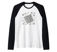 Waffle Lover Doodle Style, Amor Dulces Camiseta Manga Raglan