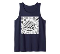 Waffle Lover Doodle Style, Amor Dulces Camiseta sin Mangas