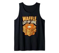Waffle Mucho Amor Humor Desayuno Dulce Amante Diente Cita Camiseta sin Mangas