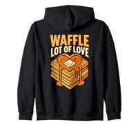 Waffle Mucho Amor Humor Desayuno Dulce Amante Diente Cita Sudadera con Capucha