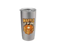 Waffle Mucho Amor Humor Desayuno Dulce Amante Diente Cita Vaso térmico de acero inoxidable de doble pared