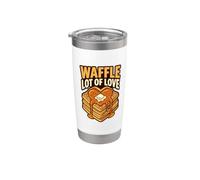 Waffle Mucho Amor Humor Desayuno Dulce Amante Diente Cita Vaso térmico de acero inoxidable de doble pared
