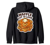 Waffle Mucho Amor Humor Foodie Cita Amante Corazón Desayuno Sudadera con Capucha